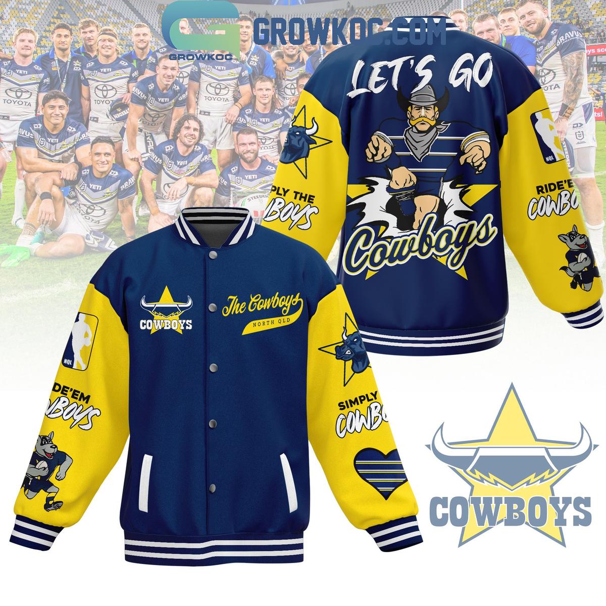 North Queensland Cowboys Let's Go Cowboys Fan Baseball Jacket North Queensland Cowboys Let's Go Cowboys Fan Baseball Jacket GBJ1019