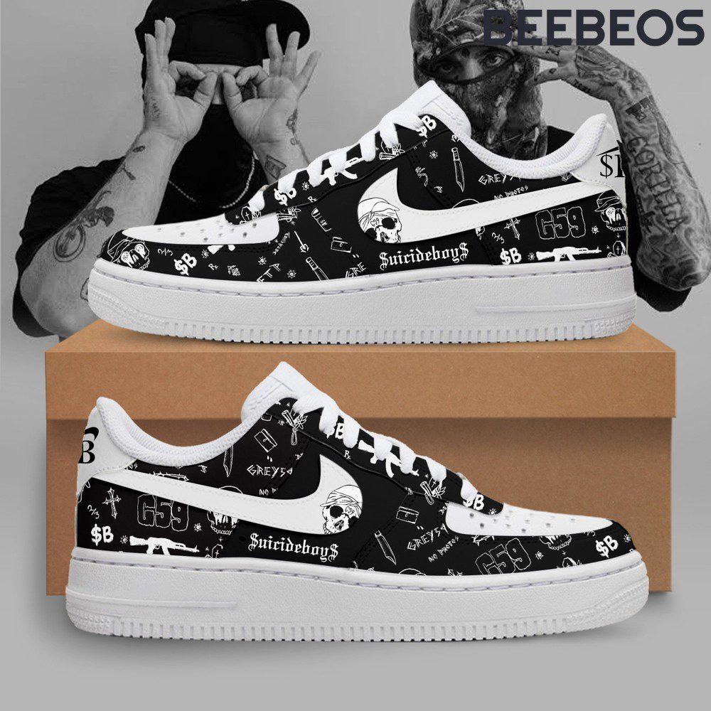 Suisideboys G59 Black Air Force 1 Suicideboys G59 Black Air Force 1 Shoes AF1 Limited Sneakers For Fan TCB1162