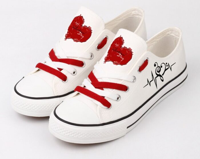 Valentines Day Shoes Romantic Low Top Canvas Sneakers ELT1154
