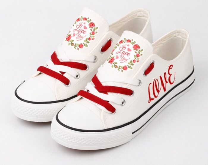 Valentines Day Shoes Romantic Low Top Canvas Sneakers ELT1156