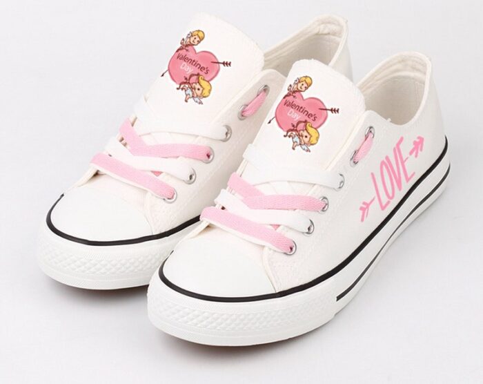 Valentines Day Shoes Romantic Low Top Canvas Sneakers ELT1158