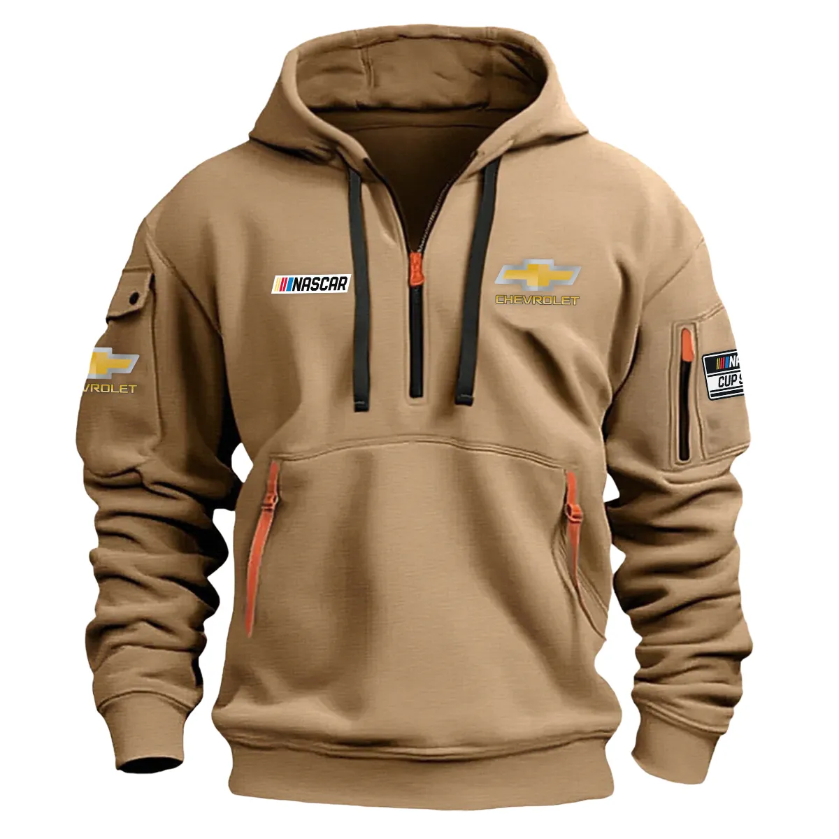 Chevrolet Nascar Cup Series Color Khaki Quarter Zip Hoodie KQZ1007