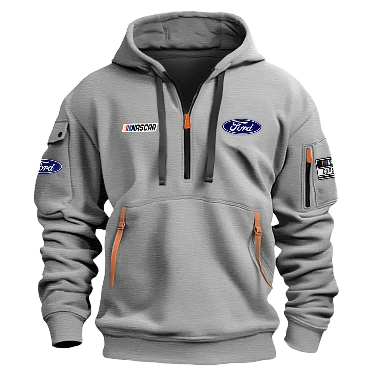 Ford Nascar Cup Series Color Gray Quarter Zip Hoodie KQZ1001