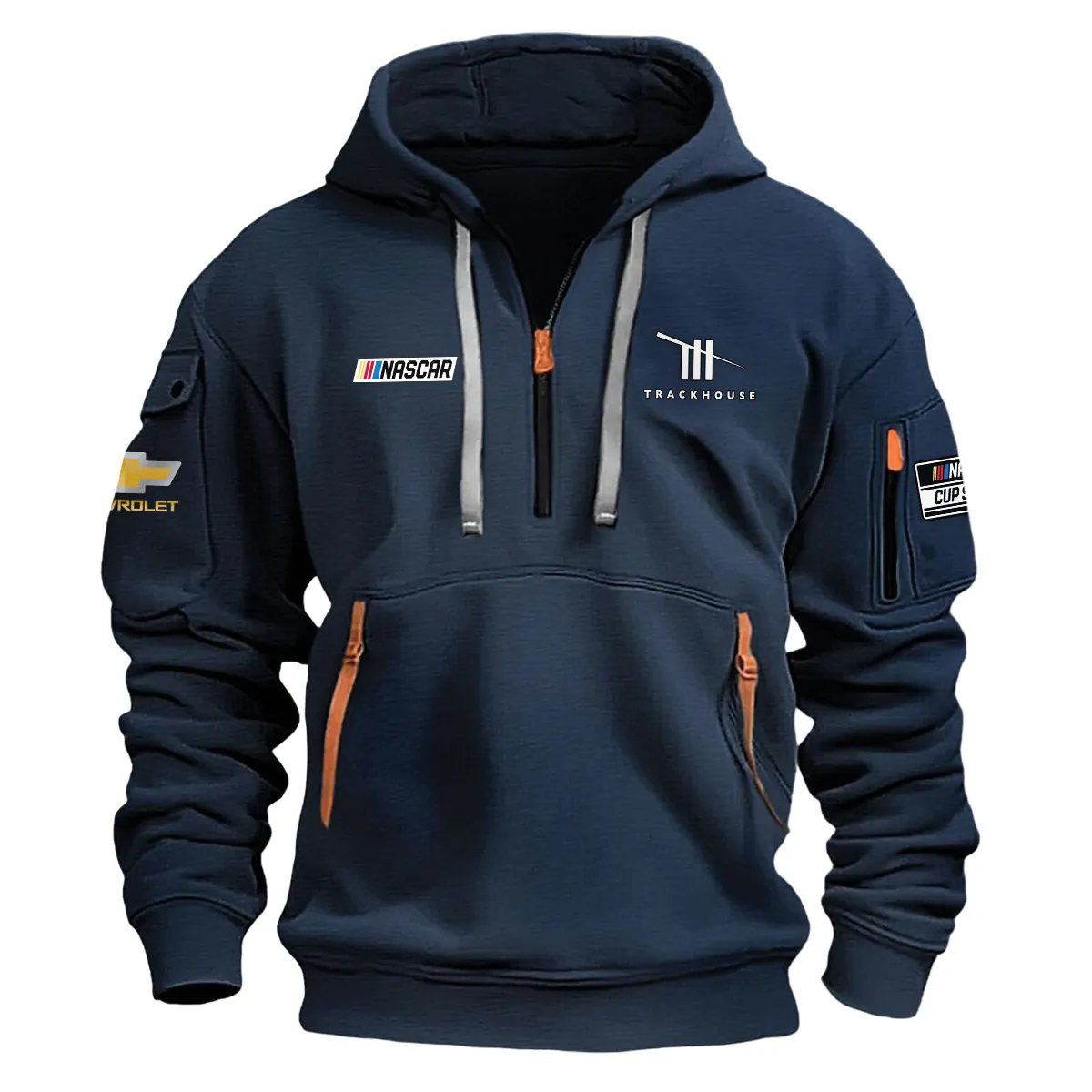 Trackhouse Racing Nascar Cup Series Color Navy Quarter Zip Hoodie KQZ1008