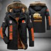 Cleveland Browns NFL Personalized Golden Logo Parka Jacket Fleece Coat Winter