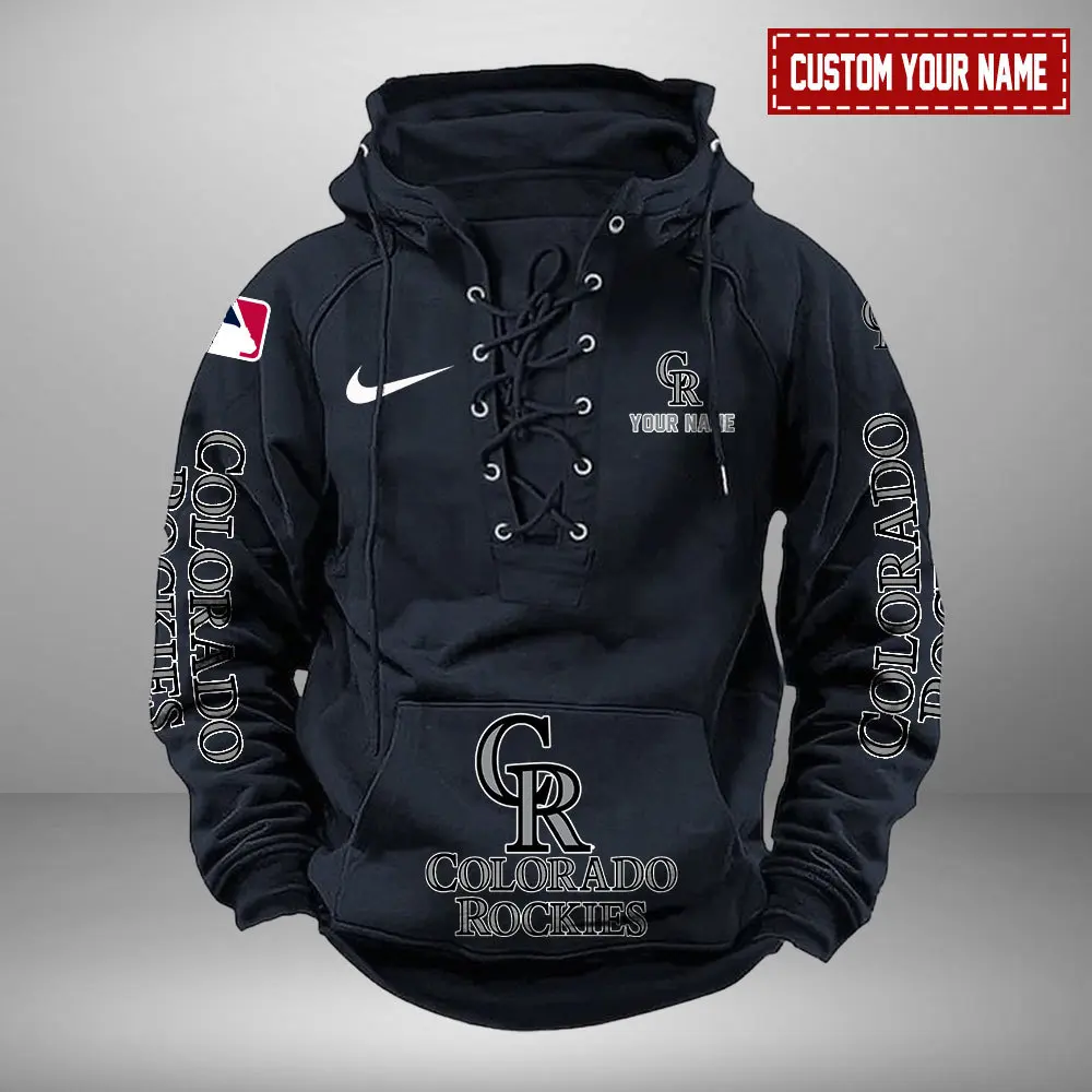 Colorado Rockies Personalized MLB Swoosh Lace Up Hoodie Vintage Retro Hoodie