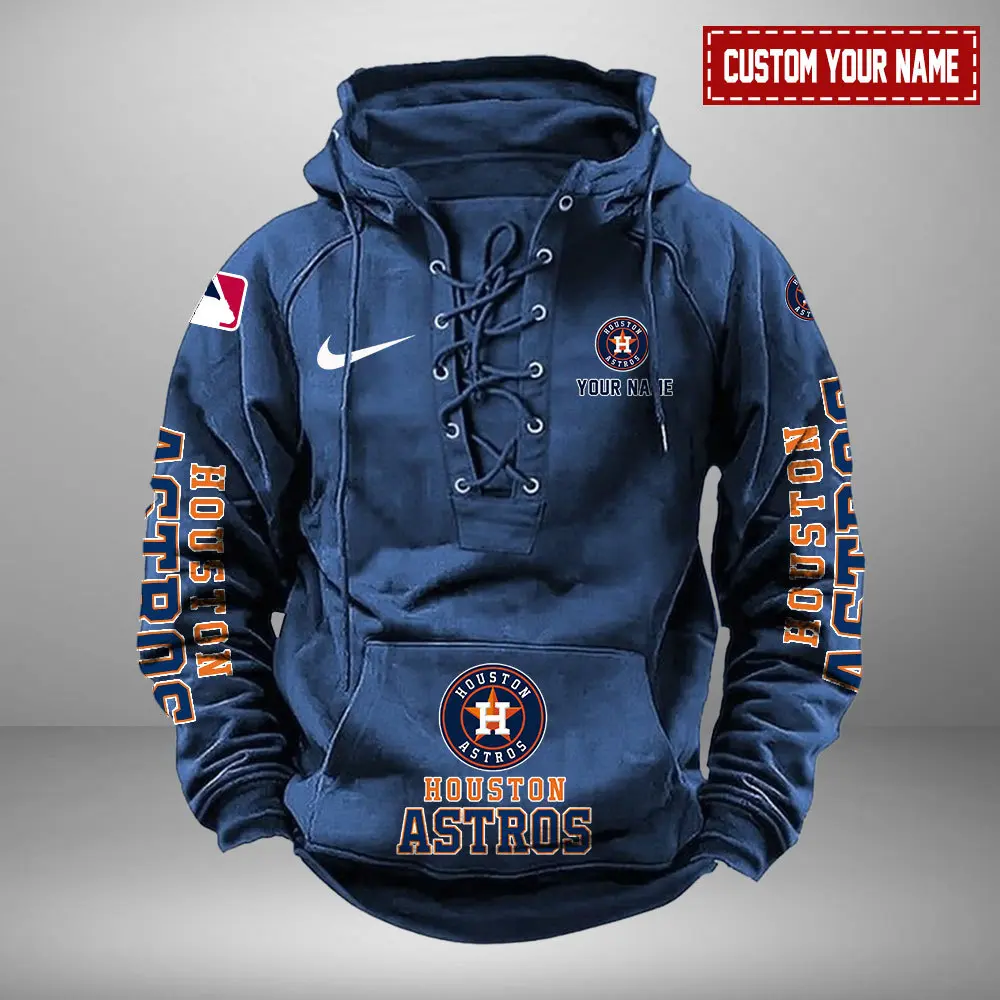 Houston Astros Personalized MLB Swoosh Lace Up Hoodie Vintage Retro Hoodie