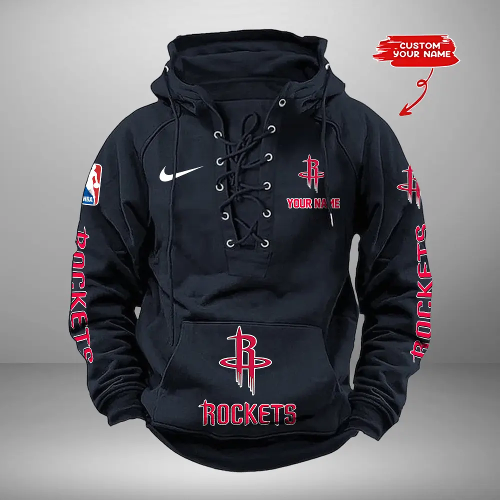 Houston Rockets Personalized NBA Swoosh Lace Up Hoodie Vintage Retro Hoodie