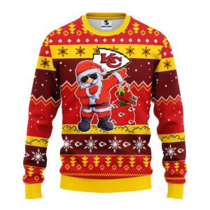 Kansas City Chiefs NFL Dabbing Santa Claus Ugly Christmas Sweater FUL1108