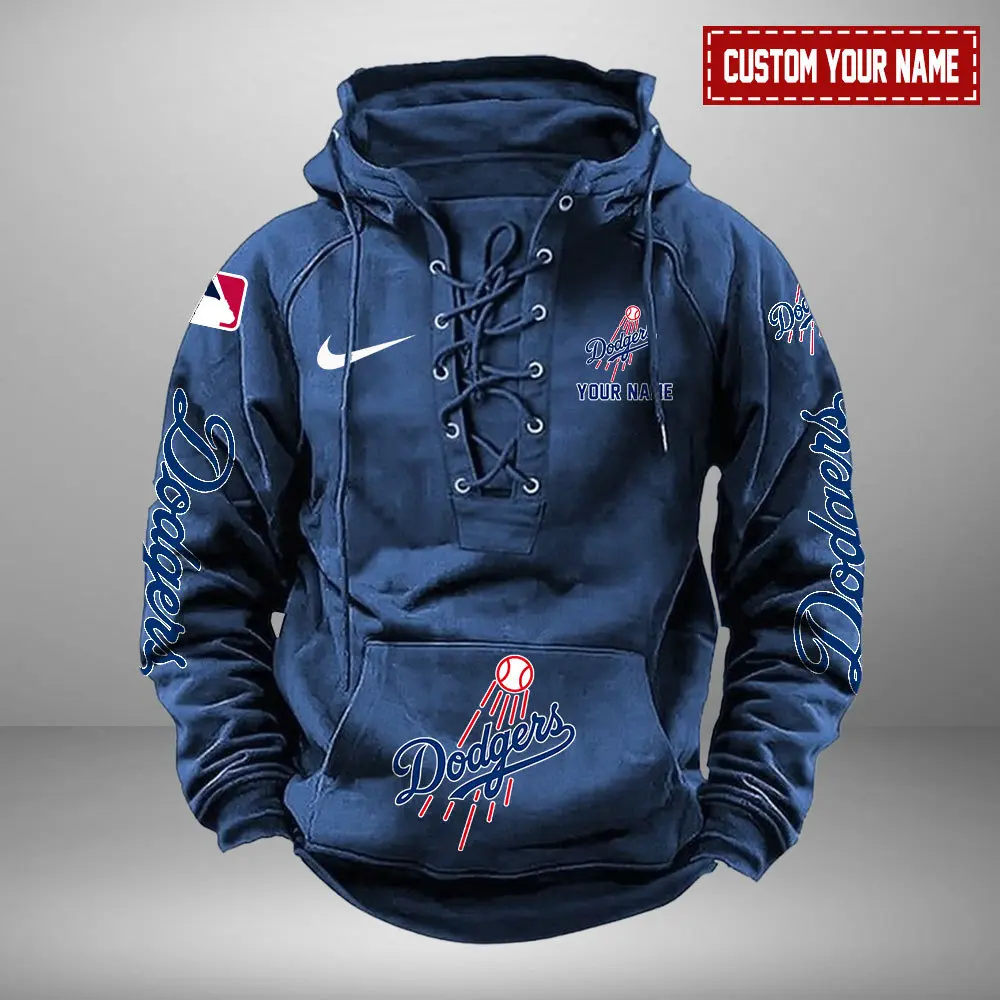 Los Angeles Dodgers Personalized MLB Swoosh Lace Up Hoodie Vintage Retro Hoodie