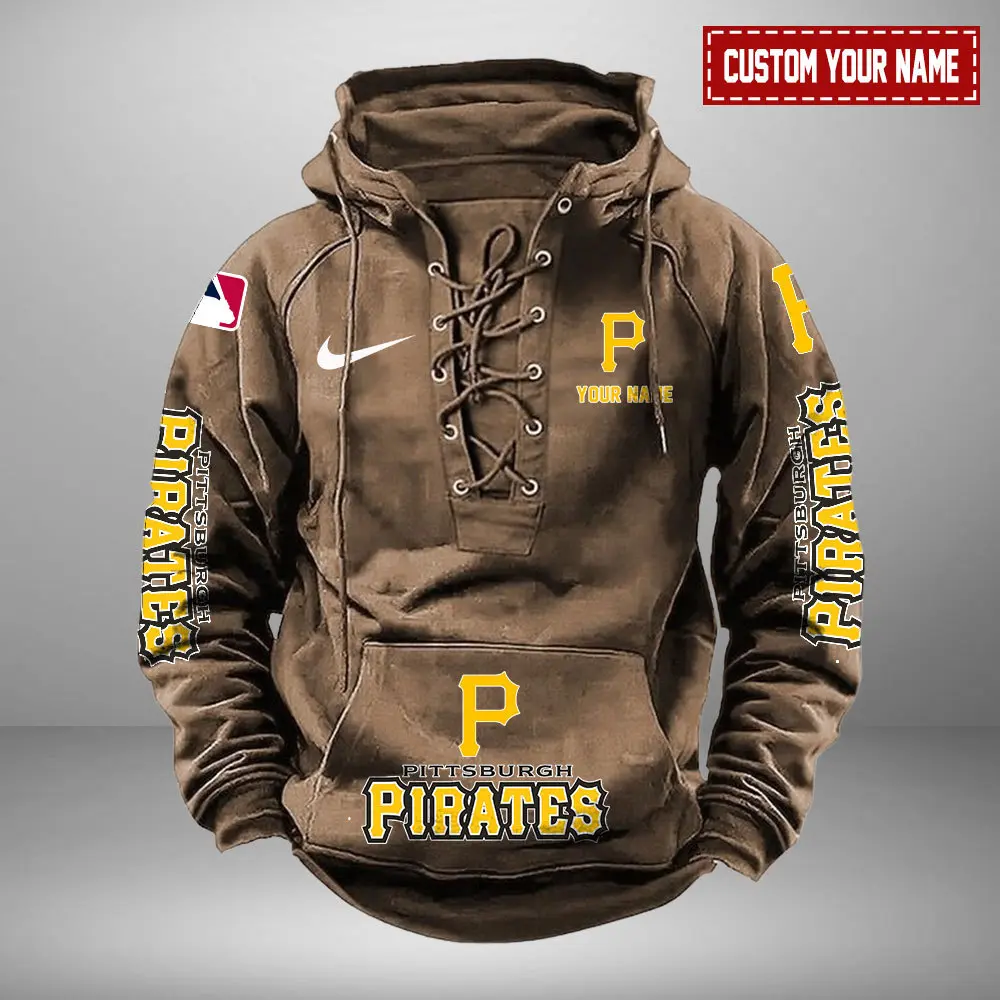 Pittsburgh Pirates Personalized MLB Swoosh Lace Up Hoodie Vintage Retro Hoodie