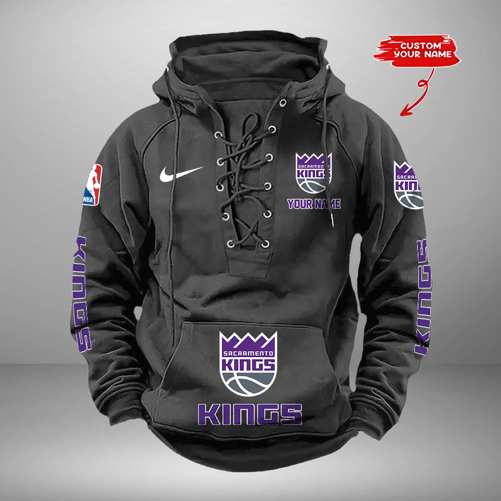 Sacramento Kings Personalized NBA Swoosh Lace Up Hoodie Vintage Retro Hoodie