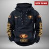 San Francisco 49ers NFL Personalized Swoosh Hooded Lace Up Hoodie Vintage Retro Hoodie