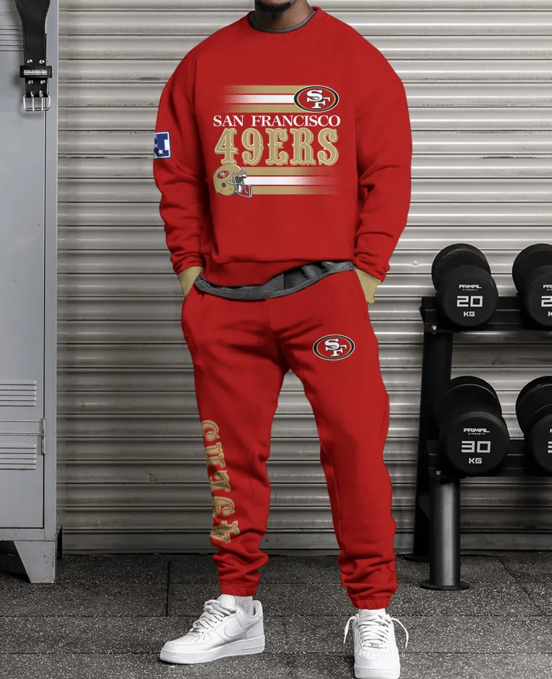 San Francisco 49ers Sweatsuit Combo 3D Sweatshirt and Sweatpants CSP1820