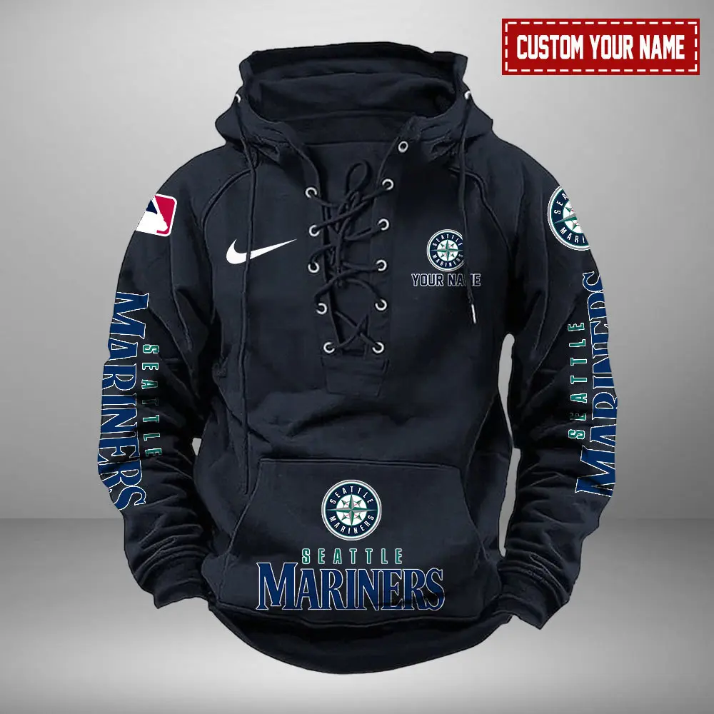 Seattle Mariners Personalized MLB Swoosh Lace Up Hoodie Vintage Retro Hoodie