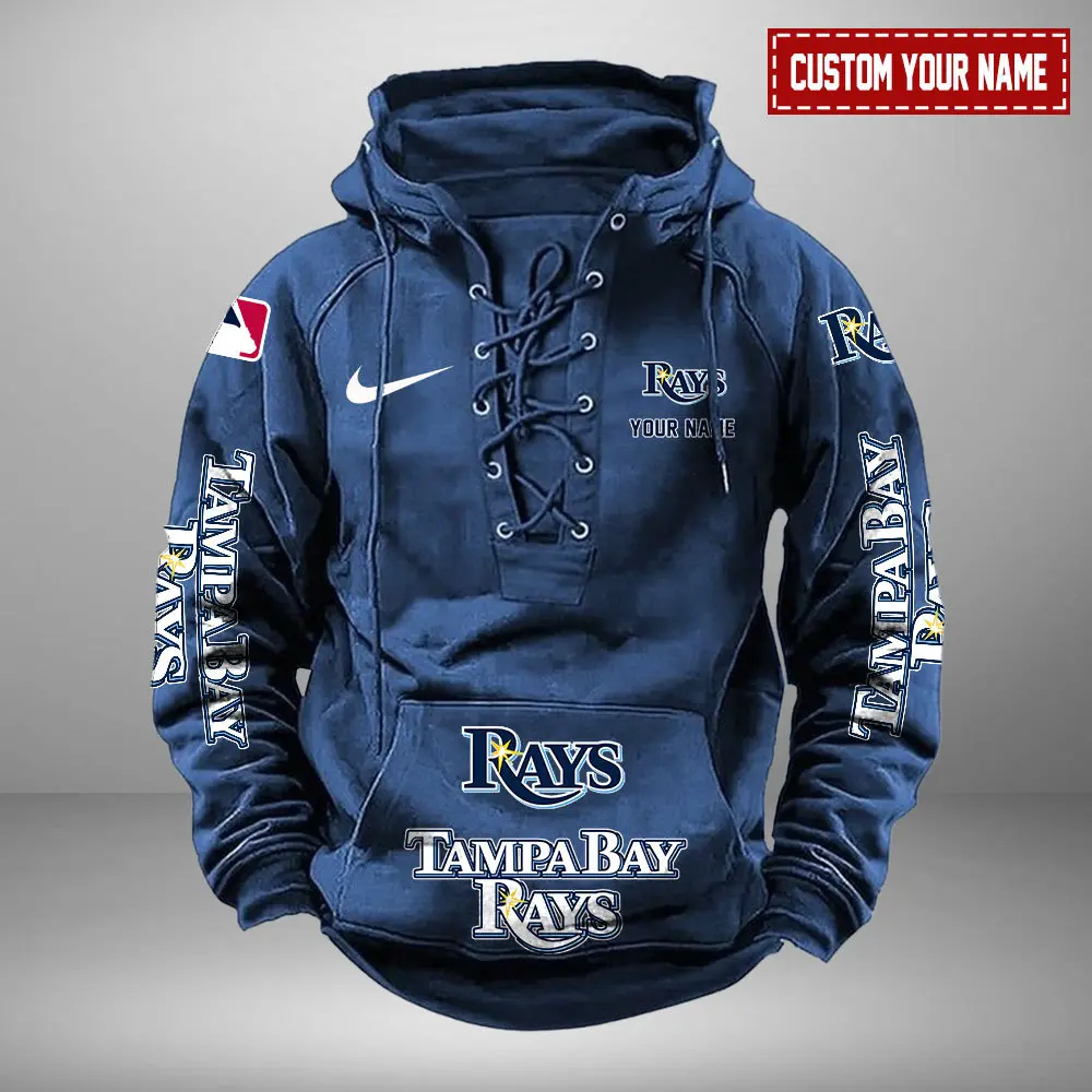 Tampa Bay Rays Personalized MLB Swoosh Lace Up Hoodie Vintage Retro Hoodie