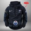 Edmonton Oilers NHL Swoosh Hooded Lace Up Retro Vintage Hoodie Custom Name