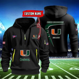 Miami Hurricanes Quarter Zip Hoodie NCAA2121