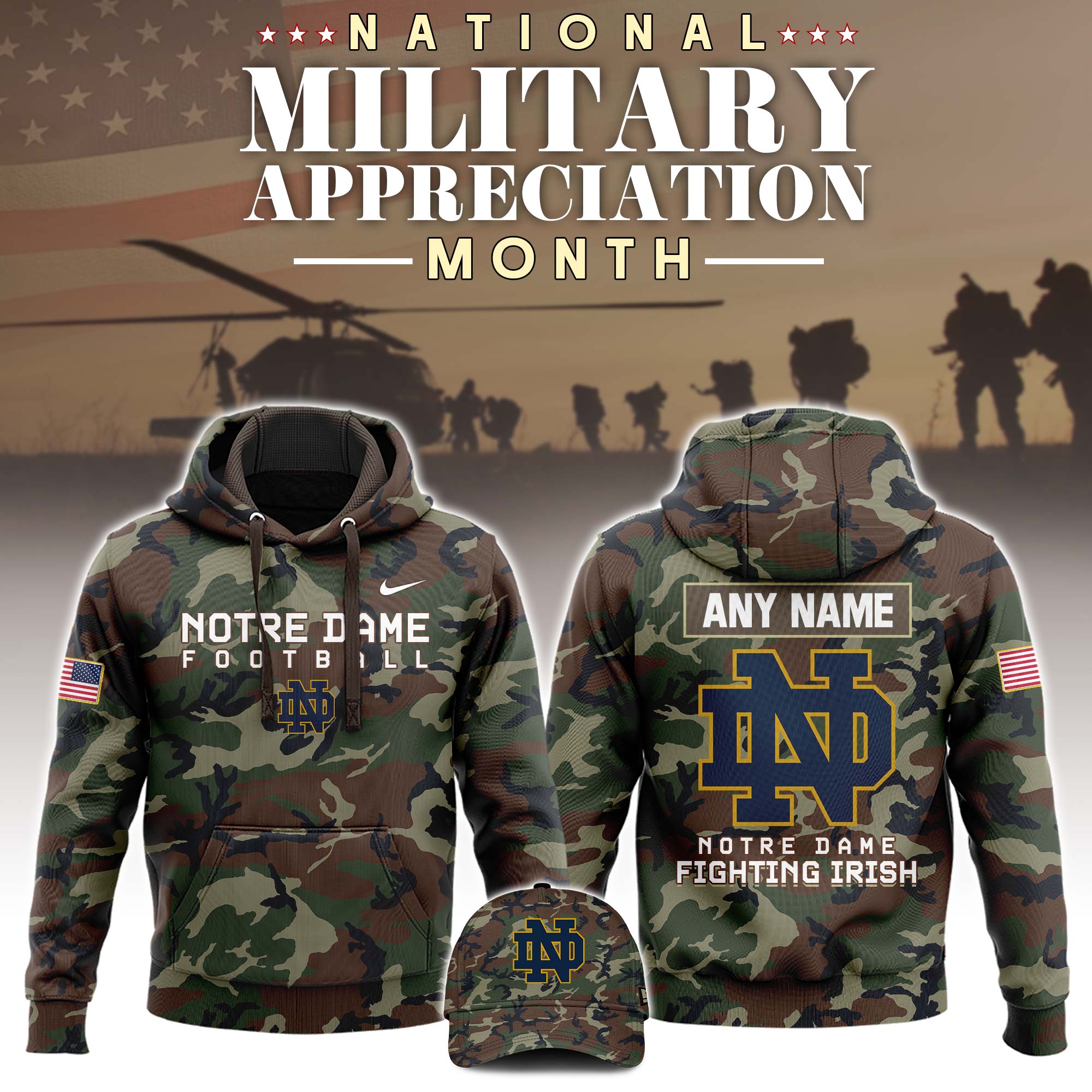 Notre-Dame-x-NCAA-National-Military-Appreciation-Month-Unisex-Hoodie-Cap-Joggers-Set-202425-HCJ1219 Notre Dame x NCAA National Military Appreciation Month Unisex Hoodie Cap Joggers Set 2024/25 HCJ1219
