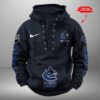 Vancouver Canucks NHL Swoosh Hooded Lace Up Retro Vintage Hoodie Custom Name