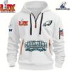 NFL Super Bowl LIX 2025 Champion Philadelphia Eagles Hoodie Half Zipper PQH1000