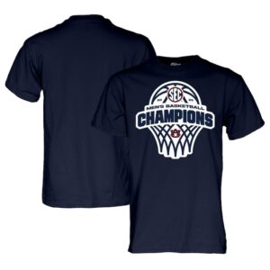 Auburn Tigers Blue 84 Unisex 2025 SEC Men's Basketball Regular Season Champions Locker Room T-Shirt - Navy