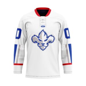 ECHL Trois-Rivieres Lions Personalized White Lace Hockey Jersey
