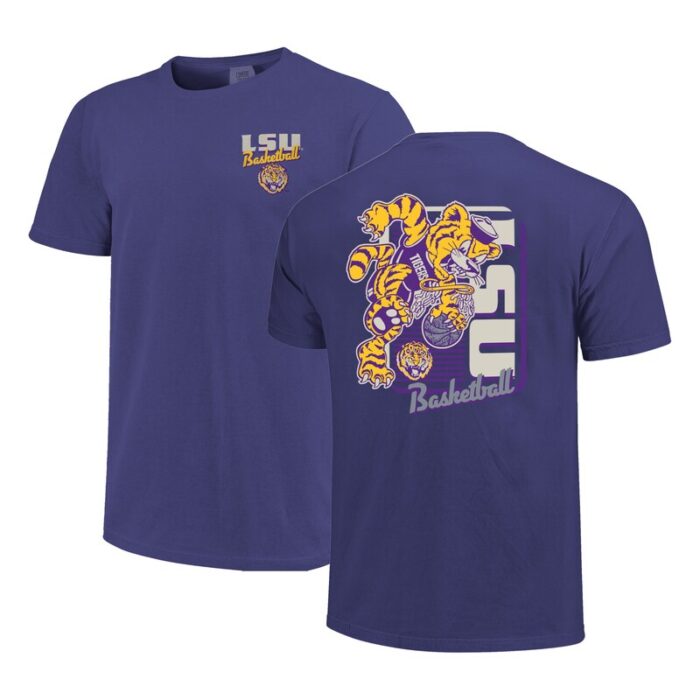 LSU Tigers Comfort Colors Mascot Dunk T-Shirt - Purple