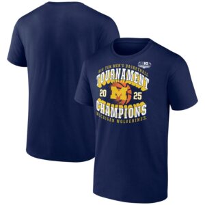 Michigan Wolverines 2025 Big Ten Men's Basketball Conference Tournament Champions T-Shirt - Navy