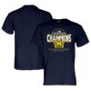 Michigan Wolverines Blue 84 2025 Big Ten Men's Basketball Conference Tournament Champions Locker Room T-Shirt - Navy
