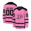 NHL Anaheim Ducks Special Pink V-neck Hockey Jersey FHJ301