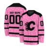 NHL Calgary Flames Special Pink V-neck Hockey Jersey FHJ301