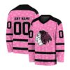 NHL Chicago Blackhawks Special Pink V-neck Hockey Jersey FHJ301