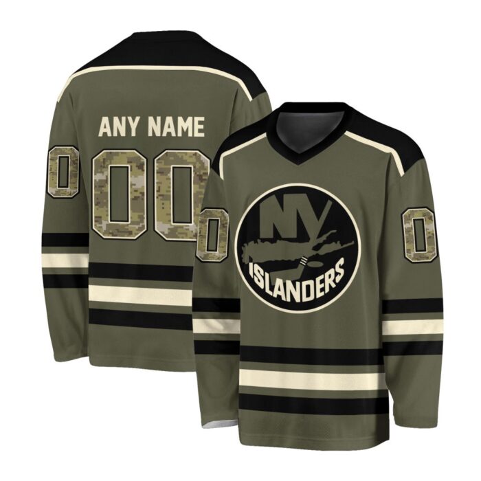 NHL New York Islanders Special Camo V-neck Hockey Jersey FHJ301