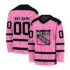 NHL New York Rangers Special Pink V-neck Hockey Jersey FHJ301