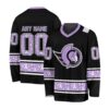 NHL Ottawa Senators Special Black Hockey Fight Cancer V-neck Hockey Jersey FHJ301