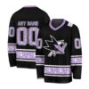 NHL San Jose Sharks Special Black Hockey Fight Cancer V-neck Hockey Jersey FHJ301