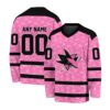 NHL San Jose Sharks Special Pink V-neck Hockey Jersey FHJ301