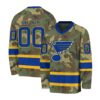 NHL St. Louis Blues Special Camo Design V-neck Hockey Jersey FHJ302