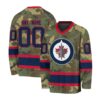 NHL Winnipeg Jets Special Camo Design V-neck Hockey Jersey FHJ302