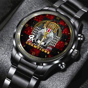 Ohio State Buckeyes Football Black Stainless Steel Watch NCT1035