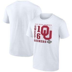 Oklahoma Sooners 2025 NCAA Women's Basketball Tournament March Madness Sweet 16 No Look Pass T-Shirt - White