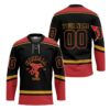 Personalized Fireball Whiskey Black And Red Lace Hockey Jersey