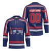 Personalized Pabst Blue Ribbon Hat Trick Lace Hockey Jersey