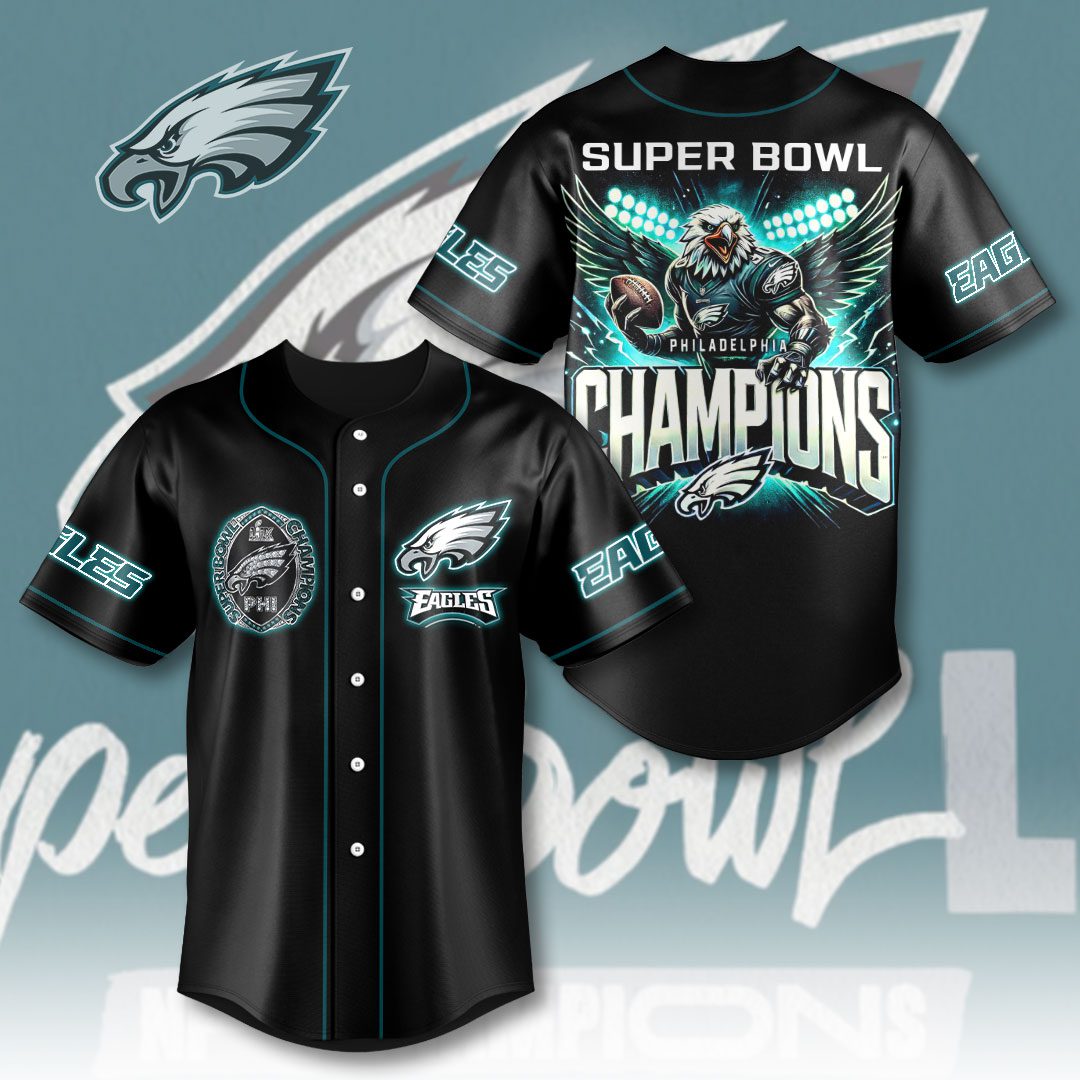Philadelphia-Eagles-Super-Bowl-LIX-Champion-2025-Baseball-Jersey-NCT1012 Philadelphia Eagles Super Bowl LIX Champion 2025 Baseball Jersey NCT1012