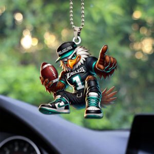 Philadelphia Eagles Super Bowl LIX Champion 2025 Mascot Custom Shape 1-sided Acrylic Car Ornament NCT1033