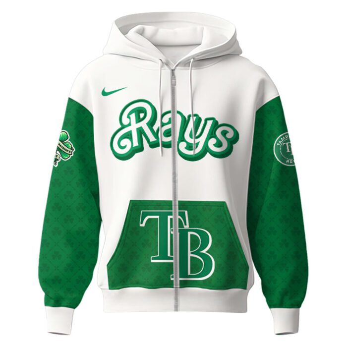 Tampa Bay Rays MLB x St. Patrick's Day Limited Edition Performance Zip Hoodie 2025