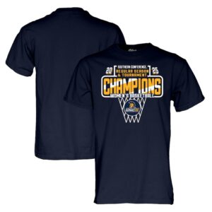 UNCG Spartans Blue 84 Unisex 2025 SoCon Women's Basketball Conference Tournament Champions T-Shirt - Navy