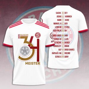 FC Bayern Munchen Champion 2024/25 Bundesliga Unisex Performance T-Shirt GCL1023