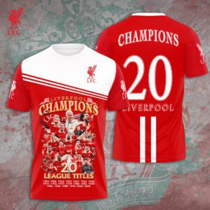 Liverpool FC Champion 2024/25 Premier League Unisex Performance T-Shirt GCL1090